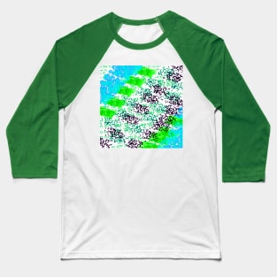 Sponge Print Green/Teal/Black Baseball T-Shirt